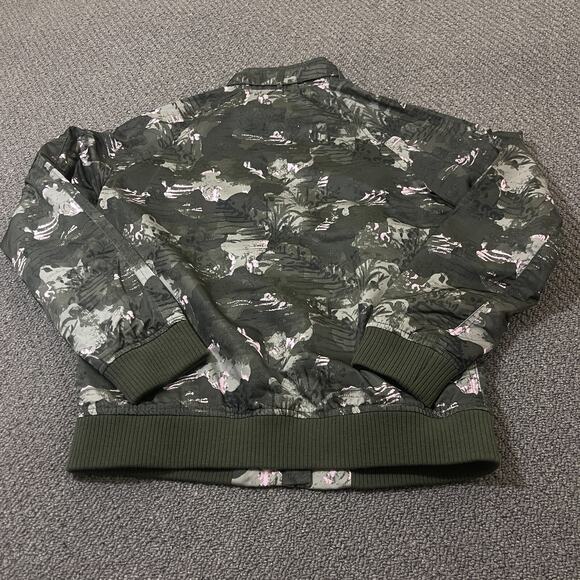 Members Only Bomber Jacket Womens Size 16 Green Camo Full Zip Camouflage Pockets - Picture 3 of 8